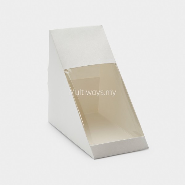 SWPBX - PE Coated Triangle Paper Sandwich Box (Plain White)